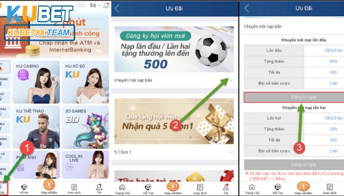 Khuyến mãi nạp tiền Kubet