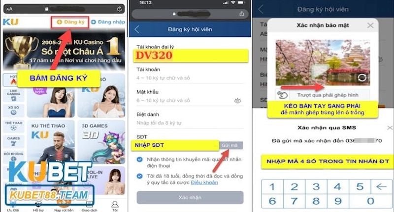 Đăng ký Kubet88 trên điện thoại
